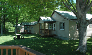 Three cottages and large deck.