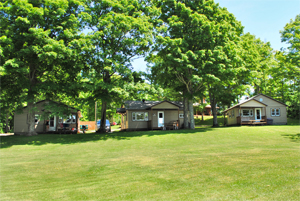 Three cottages and large deck.